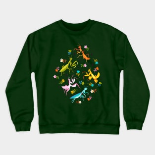 An Unordinary Array of Praying Mantises - Kelly Green Crewneck Sweatshirt